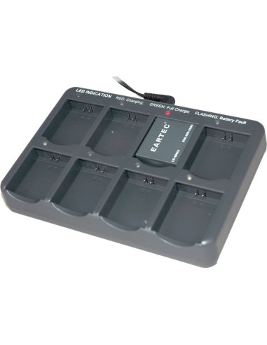 Eartec Multi-Port Charging Base with Adapter for 8 Batteries