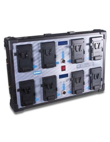 BLUESHAPE CVS8W Studio charger Vlock batteries , WALL MOUNTING Charges 8 batteries simultaneour.