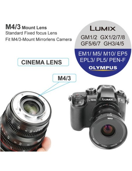 Meike 25mm T2 2 Manual Focus Cinema Lens Mft Mount