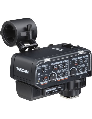 TASCAM CA-XLR2d-AN XLR Microphone Adapter Kit for Cameras (3.5mm Analog)