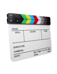 Ciak Cinematografico Bianco In Acrilico e MDF 25x30cm