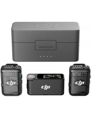 DJI Mic 2 per fotocamera e smartphone wireless a 2,4 GHz (2 TX + 1 RX + Custodia di ricarica)