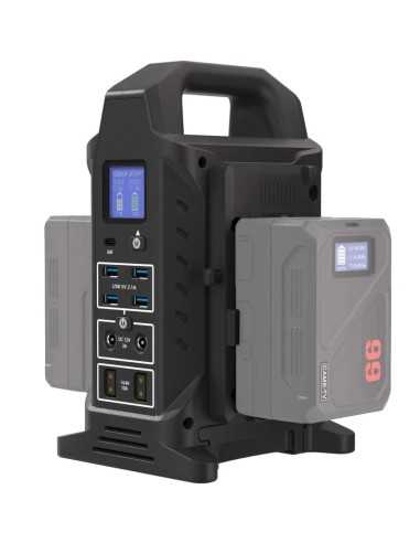 CAME-TV Dual V-Mount Battery Charger, Power Station and Power Strip 3-in-1 (220v)