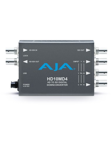 AJA HD10MD4 down-converts HD-SDI video to standard definition SDI