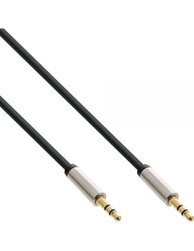 Cavo audio Slim da spina Jack 3,5mm a spina Jack 3,5mm, Stereo, dorato, nero, 1m